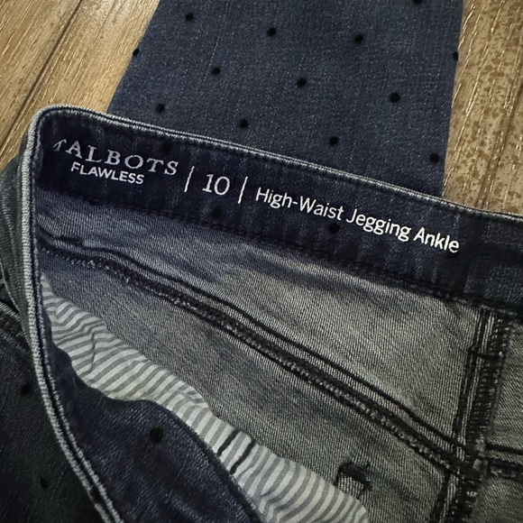 Talbots Flawless Dark Blue Polka Dot Jeans - Picture 4 of 11